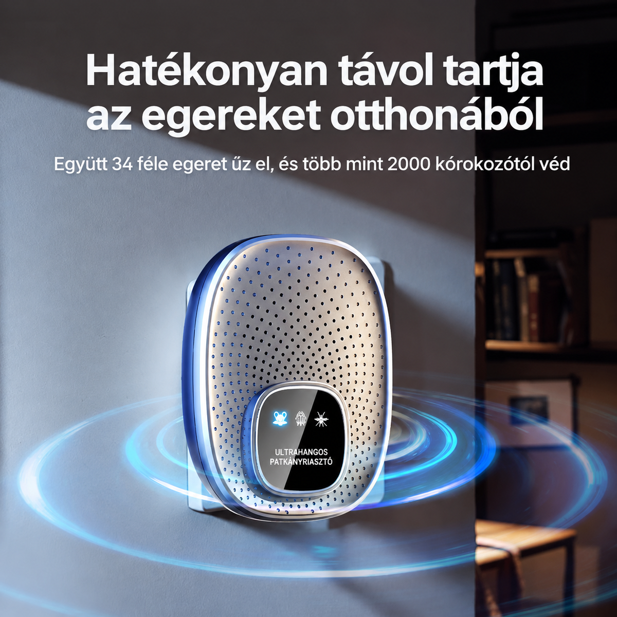 🐭 Ultrahangos Rágcsálóriasztó – 🏠 Vegyszermentes Védelem Otthonra | ⚡ Egerek és Kártevők Ellen